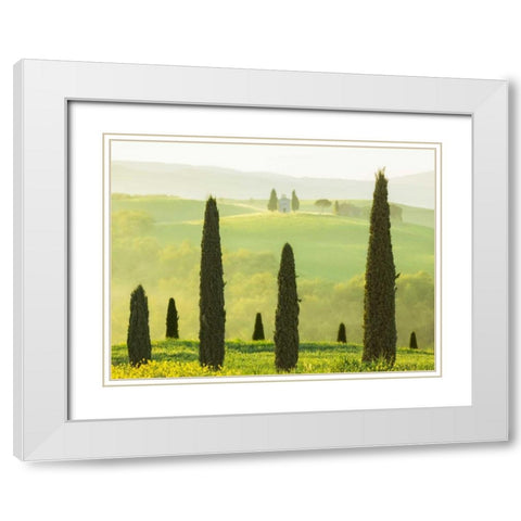 Tuscan Temple White Modern Wood Framed Art Print with Double Matting by Van de Goor, Lars