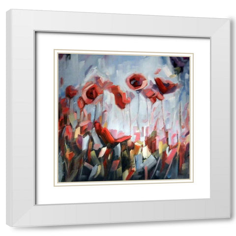 Enraptured White Modern Wood Framed Art Print with Double Matting by Van Hart, Holly