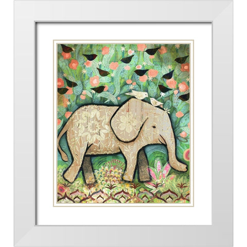 Kiss for Srini White Modern Wood Framed Art Print with Double Matting by Verhoeven, Judy