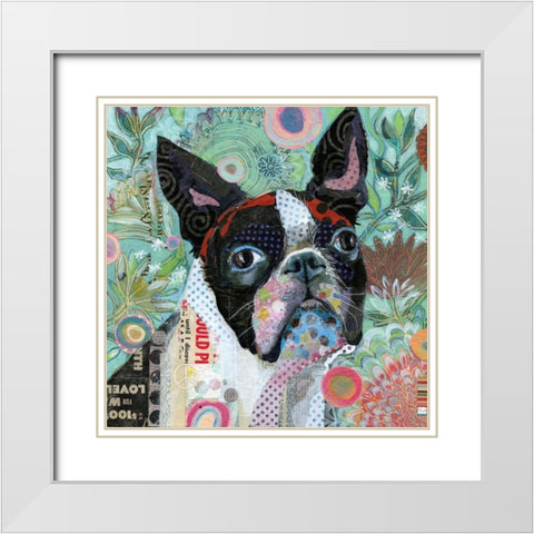 Mischievous Gardener White Modern Wood Framed Art Print with Double Matting by Verhoeven, Judy