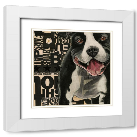Pit Pat White Modern Wood Framed Art Print with Double Matting by Verhoeven, Judy