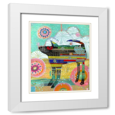 Snowflake on His Nose White Modern Wood Framed Art Print with Double Matting by Verhoeven, Judy