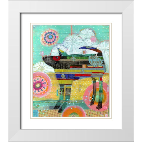 Snowflake on His Nose White Modern Wood Framed Art Print with Double Matting by Verhoeven, Judy