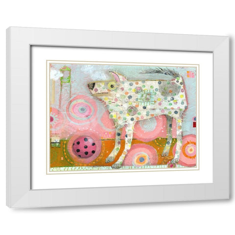 The Distraction White Modern Wood Framed Art Print with Double Matting by Verhoeven, Judy