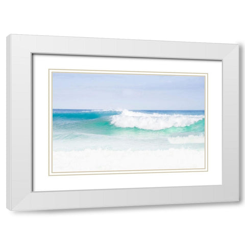 Blue Green White Modern Wood Framed Art Print with Double Matting by Varona, Verne