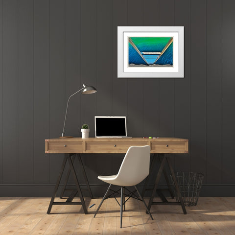 Sea Ladder White Modern Wood Framed Art Print with Double Matting by Varona, Verne