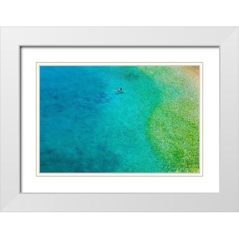 Solo Swim White Modern Wood Framed Art Print with Double Matting by Varona, Verne