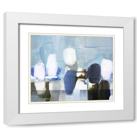 Spatial Composition 02.04.2018 White Modern Wood Framed Art Print with Double Matting by Villafane, Stephane