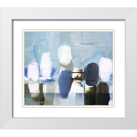Spatial Composition 02.04.2018 White Modern Wood Framed Art Print with Double Matting by Villafane, Stephane