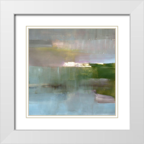 Spatial Composition 07.10.2019 White Modern Wood Framed Art Print with Double Matting by Villafane, Stephane