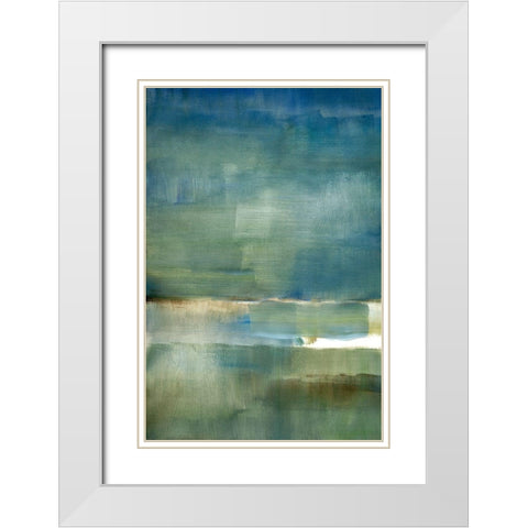 Spatial Composition 10.10.2019 White Modern Wood Framed Art Print with Double Matting by Villafane, Stephane