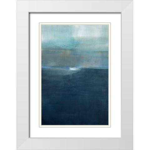 Spatial Composition 18.10.2019 White Modern Wood Framed Art Print with Double Matting by Villafane, Stephane