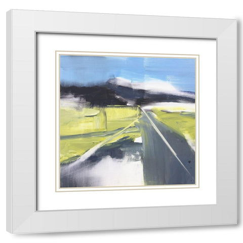 Spatial Composition 19.09.2017 White Modern Wood Framed Art Print with Double Matting by Villafane, Stephane
