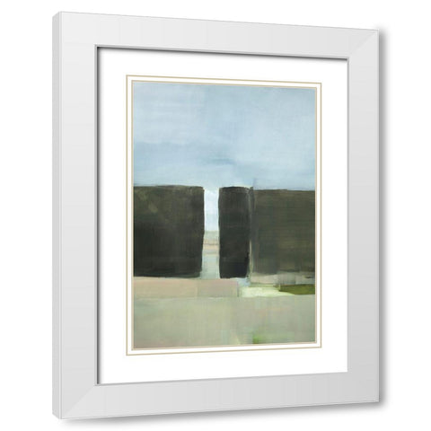 Spatial Composition 20.10.2019 White Modern Wood Framed Art Print with Double Matting by Villafane, Stephane