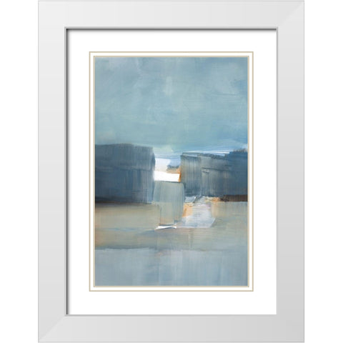Spatial Composition 21.10.2019 White Modern Wood Framed Art Print with Double Matting by Villafane, Stephane