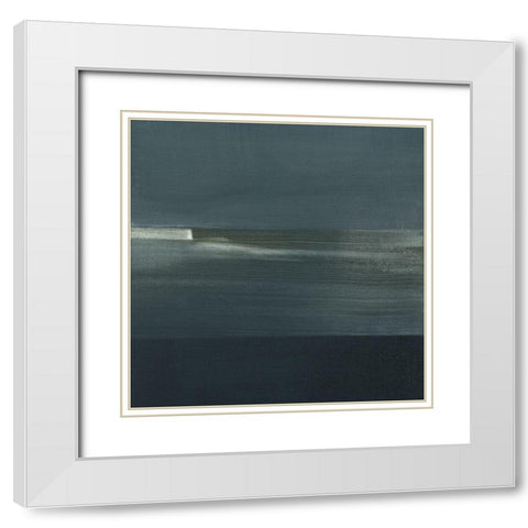 Spatial Composition 10.02.2018 White Modern Wood Framed Art Print with Double Matting by Villafane, Stephane