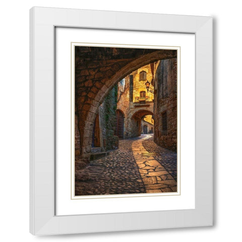 Pals White Modern Wood Framed Art Print with Double Matting by Van de Goor, Lars