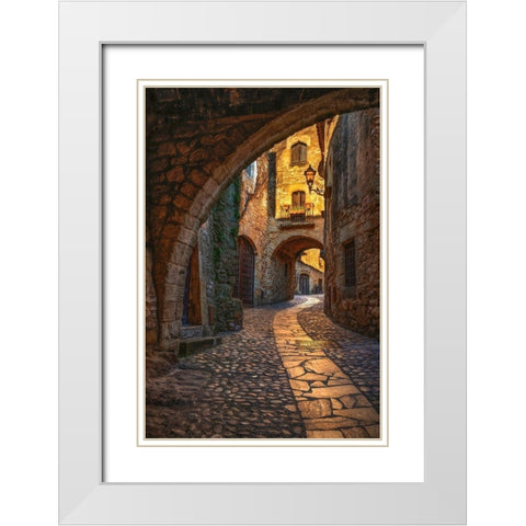 Pals White Modern Wood Framed Art Print with Double Matting by Van de Goor, Lars