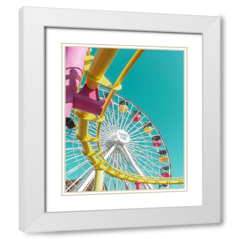Pacific Wheel II White Modern Wood Framed Art Print with Double Matting by Vargas, Carlos