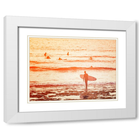 Surfer White Modern Wood Framed Art Print with Double Matting by Vitomirov, Igor