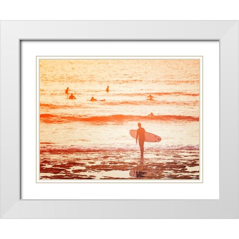 Surfer White Modern Wood Framed Art Print with Double Matting by Vitomirov, Igor