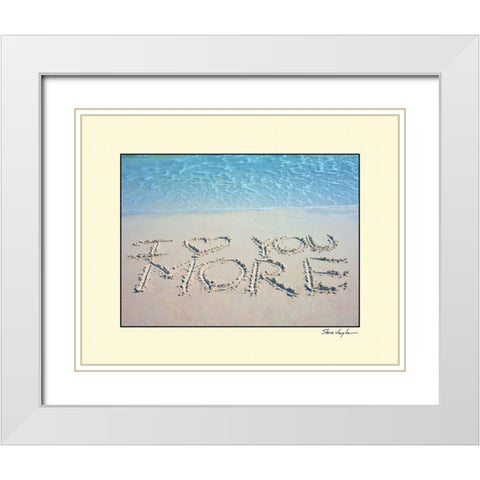 Love You More White Modern Wood Framed Art Print with Double Matting by Vaughn, Steve
