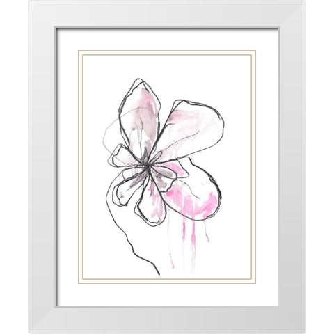 Pink Modern Botanical White Modern Wood Framed Art Print with Double Matting by Weiss, Jan