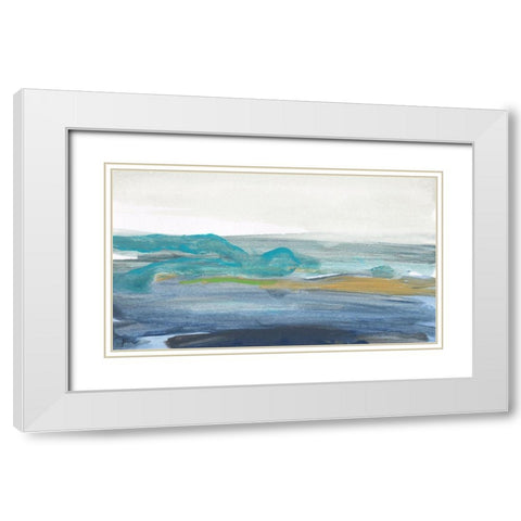 A Breaking Wave White Modern Wood Framed Art Print with Double Matting by Weiss, Jan