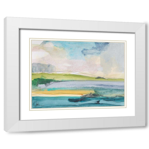 Amid the Jewels White Modern Wood Framed Art Print with Double Matting by Weiss, Jan