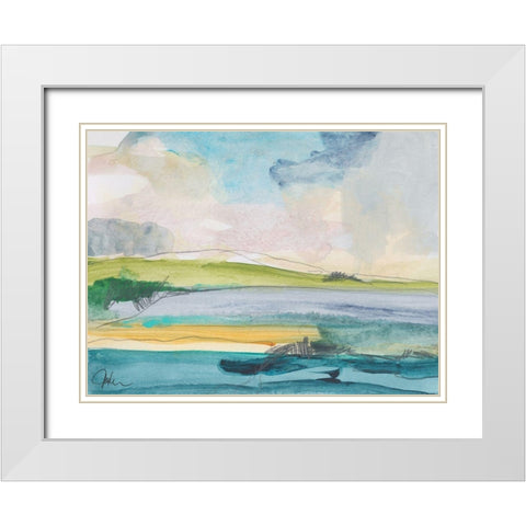 Amid the Jewels White Modern Wood Framed Art Print with Double Matting by Weiss, Jan