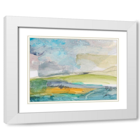 Earth Divided White Modern Wood Framed Art Print with Double Matting by Weiss, Jan
