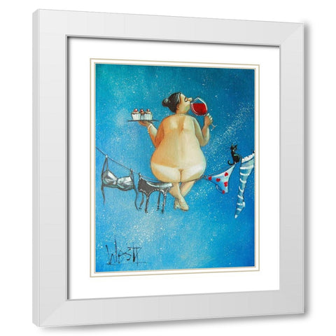 Out of this World White Modern Wood Framed Art Print with Double Matting by West, Ronald