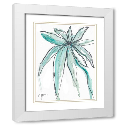 Teal in Nature White Modern Wood Framed Art Print with Double Matting by Weiss, Jan