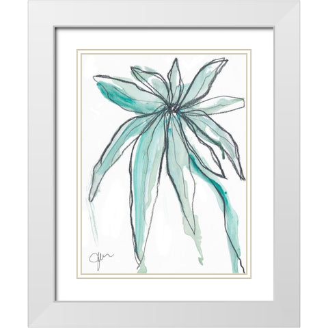 Teal in Nature White Modern Wood Framed Art Print with Double Matting by Weiss, Jan