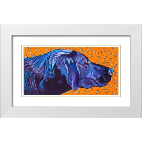 Lab With Orange White Modern Wood Framed Art Print with Double Matting by Wronski, Kathryn