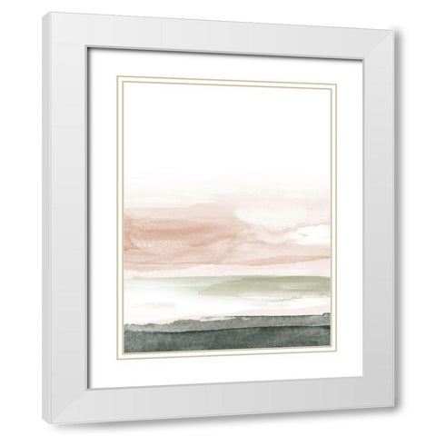 Pink Blush Landscape No. 1 White Modern Wood Framed Art Print with Double Matting by Wong, Brandon