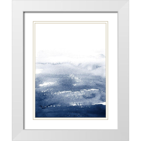 The Deep Blue White Modern Wood Framed Art Print with Double Matting by Wong, Brandon