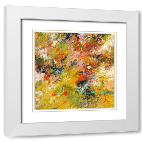 Wildflowers White Modern Wood Framed Art Print with Double Matting by Weiss, Jan