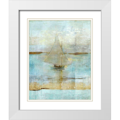 Sailing In Dusk White Modern Wood Framed Art Print with Double Matting by Wiley, Marta