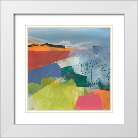 Vague Impression White Modern Wood Framed Art Print with Double Matting by Weiss, Jan