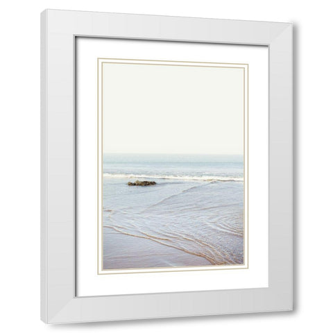 White Oceans 65 White Modern Wood Framed Art Print with Double Matting by Winstanley, Ian