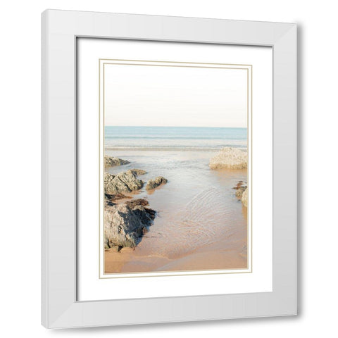 White Oceans 64 White Modern Wood Framed Art Print with Double Matting by Winstanley, Ian