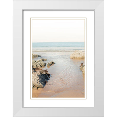 White Oceans 64 White Modern Wood Framed Art Print with Double Matting by Winstanley, Ian