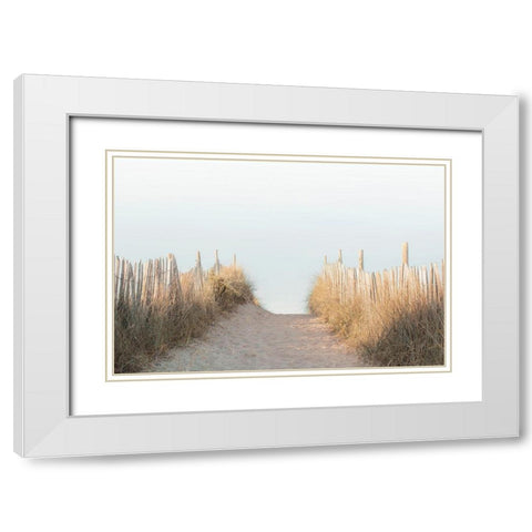 White Oceans 62 White Modern Wood Framed Art Print with Double Matting by Winstanley, Ian
