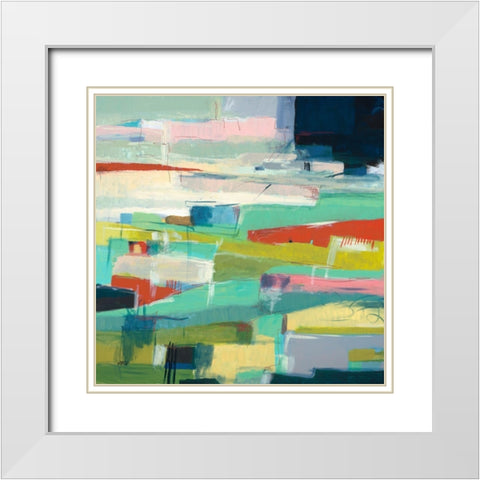 Colorfield No. 6 White Modern Wood Framed Art Print with Double Matting by Weiss, Jan
