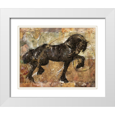 Fibonacci Horse White Modern Wood Framed Art Print with Double Matting by Wiley, Marta