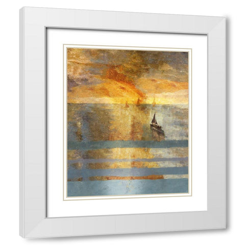 Light on The Water No. 1 White Modern Wood Framed Art Print with Double Matting by Wiley, Marta