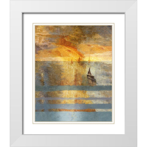 Light on The Water No. 1 White Modern Wood Framed Art Print with Double Matting by Wiley, Marta