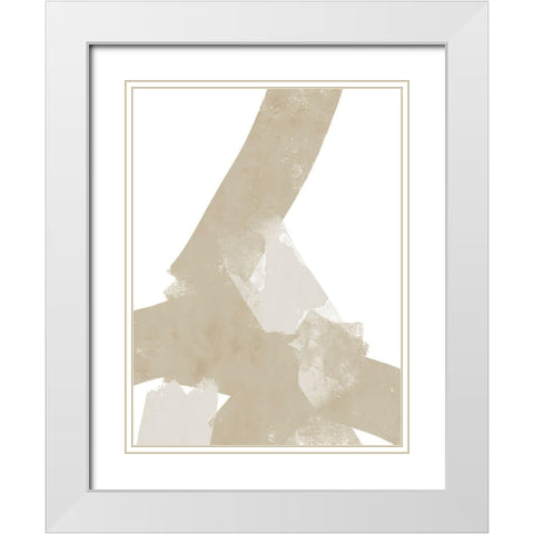 Modern Neutrals No. 1 White Modern Wood Framed Art Print with Double Matting by Wong, Brandon