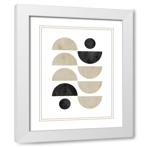 Black Beige No. 2 White Modern Wood Framed Art Print with Double Matting by Wong, Brandon